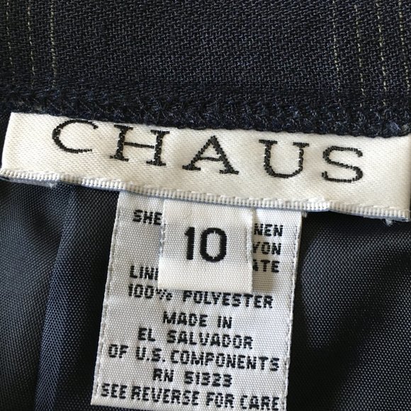 Chaus navy plaid pencil skirt - Picture 3 of 4